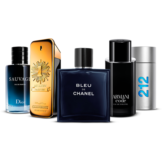 Sada 5 parfémů – Sauvage, 1 Million, Bleu de Chanel, Armani Code a 212 Men [100 ml každý]