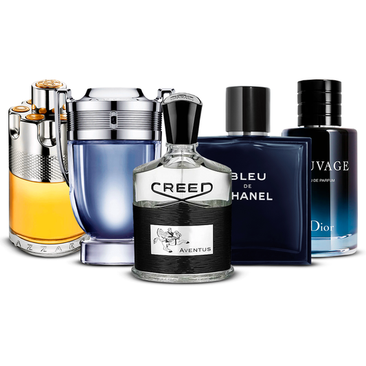 Sada 5 parfémů – Azzaro Wanted, Invictus, Creed Aventus, Bleu de Chanel a Sauvage [100 ml každý]