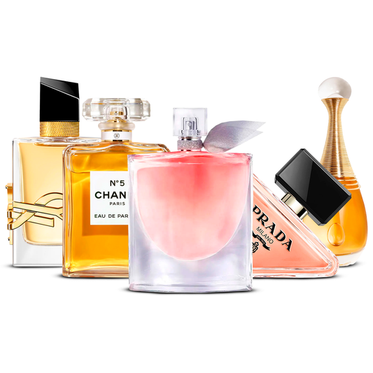 Sada 5 parfémů – Yves Saint Laurent Libre, Chanel Nº5, La Vie Est Belle, Prada Paradoxe a J'adore [100 ml každý]