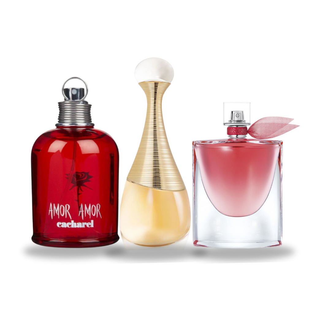 Kit 2+1 Zdarma! Cacharel Amor Amor, Lancôme La Vie est Belle a Dior J'adore (100 ml)