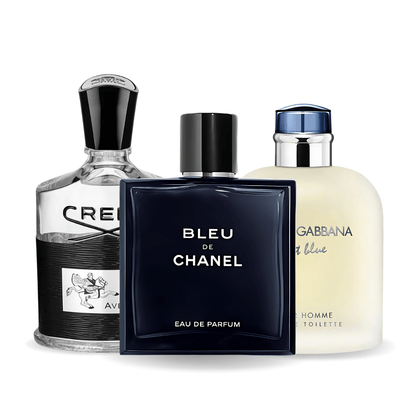 Sada 3 parfémů Bleu de Chanel, Creed Aventus, Light Blue Dolce Gabbana 100 ml