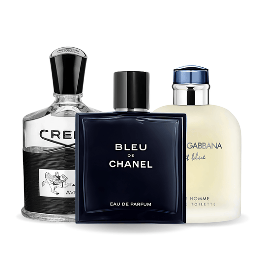 Sada 3 parfémů Bleu de Chanel, Creed Aventus, Light Blue Dolce Gabbana 100 ml