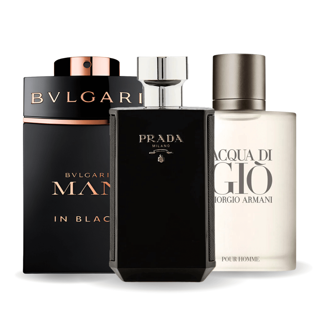 Sada 3 parfémů Bvlgari In Black, Giorgio Armani Acqua Di Gio, L'Homme Prada Intense 100 ml