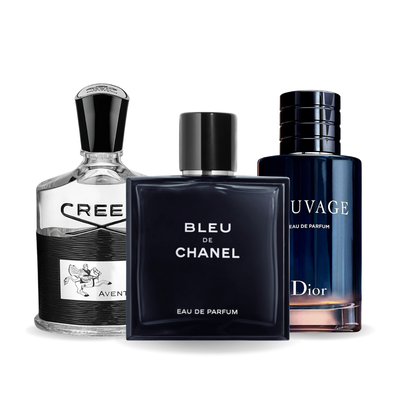 Sada 3 parfémů Creed AVENTUS, BLEU DE CHANEL, Dior SAUVAGE 100 ml