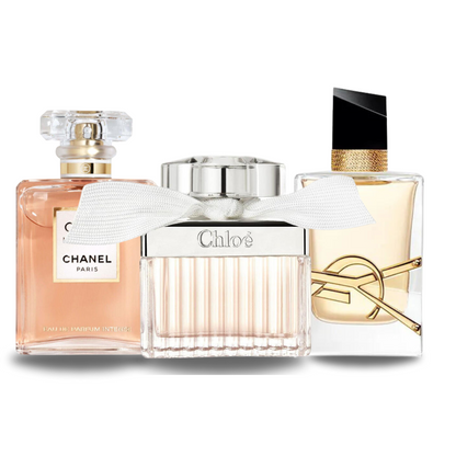 Sada 3 parfémů Chanel COCO MADEMOISELLE, Yves Saint Laurent LIBRE a CHLOÉ 100 ml