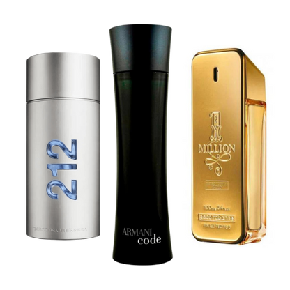 Sada 3 parfémů 212 Men NYC, Paco Rabanne One Million, Armani Code Homme 100 ml