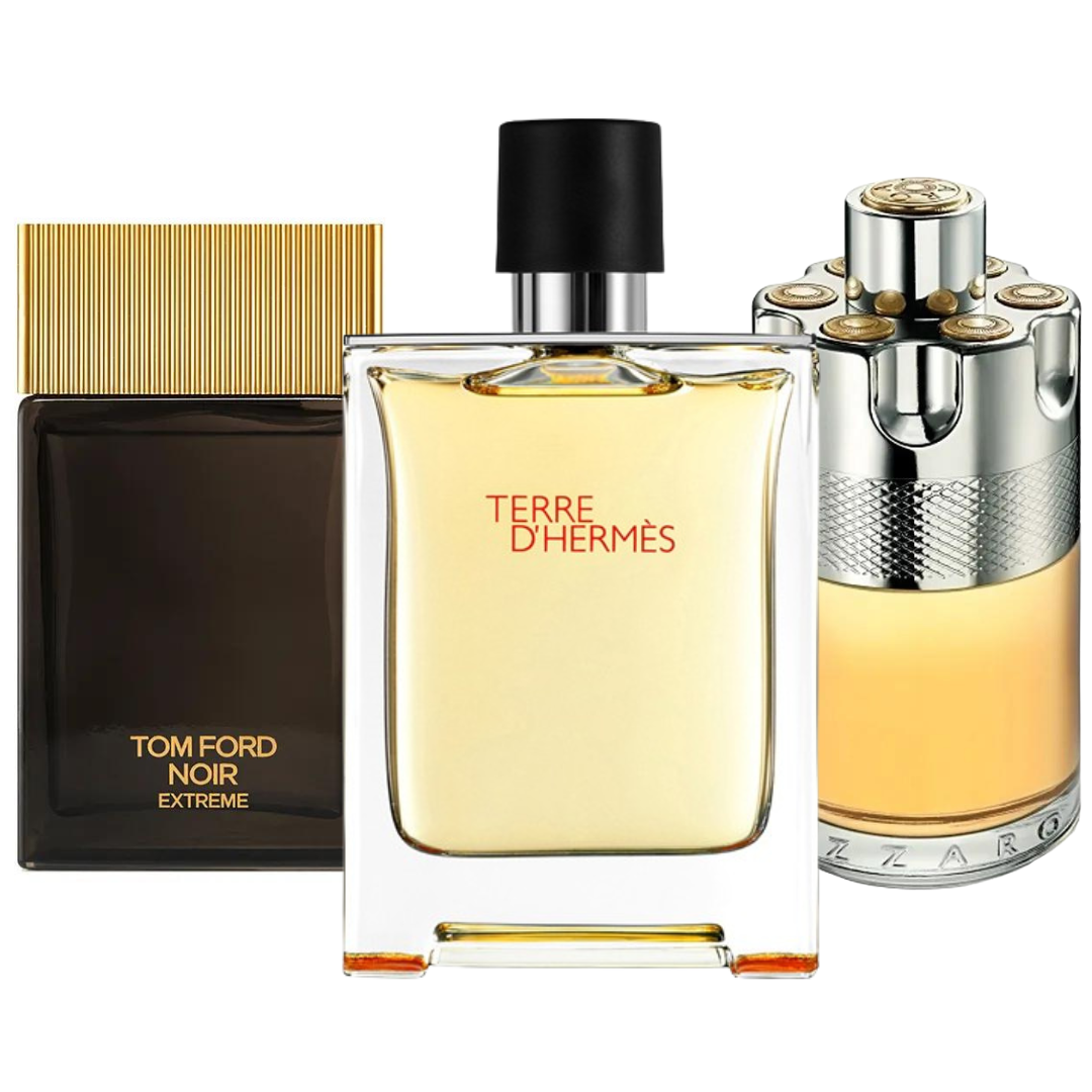 Sada 3 parfémů Terre de'Herme, Azzaro Wanted, Tom Ford Noir Extreme 100 ml