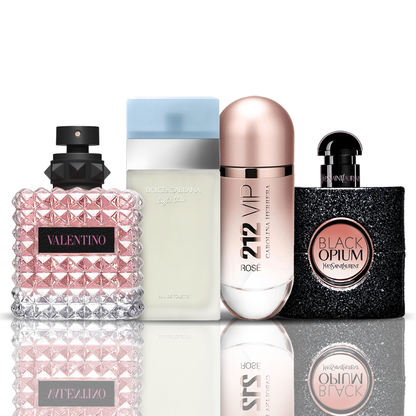 Sada 4 parfémů | Valentino + Light Blue + 212 VIP Rose + Black Opium 100 ml