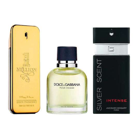 Sada 3 pánských parfémů - 1 Million, D&G Pour Homme a Silver Scent