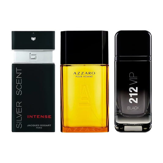 Sada 3 pánských parfémů - Silver Scent, Azzaro a 212 Black