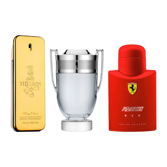 Sada 3 pánských parfémů - 1 Million, Invictus a Ferrari Red