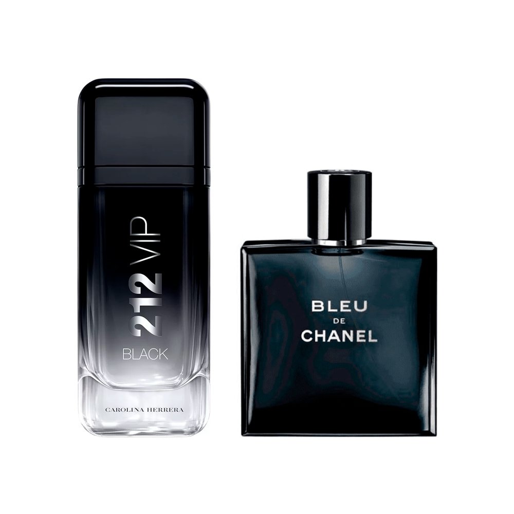 Sada pánských parfémů 212 VIP Black a Bleu de Chanel