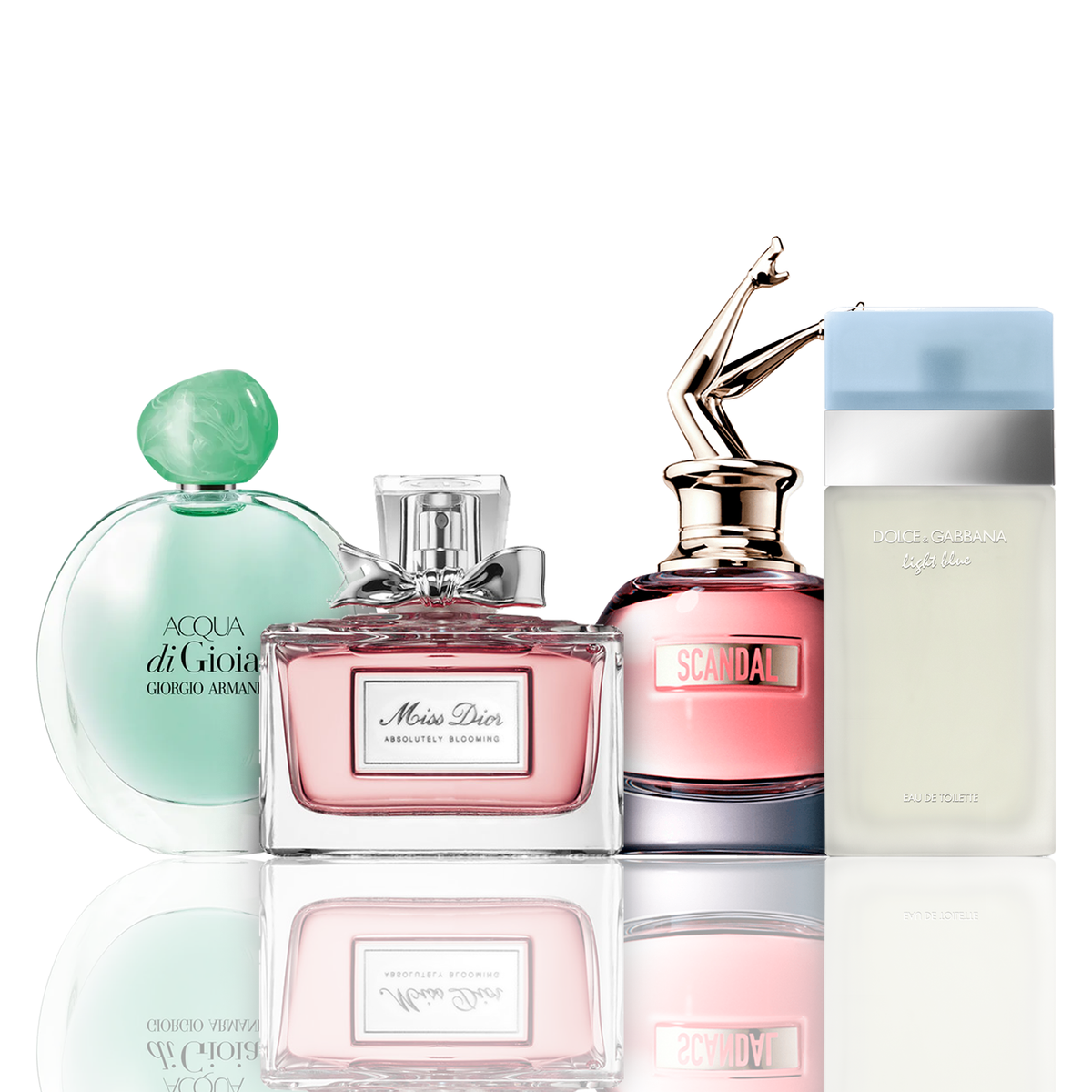 Sada 4 parfémů | Acqua di Gioia, Light Blue, Scandal, Miss Dior 100 ml